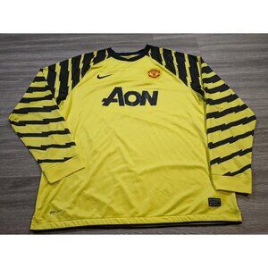 Nike Men's 2XL Manchester United Goalkeeper GK Shirt Jersey 2010 2011 Yellow Kit